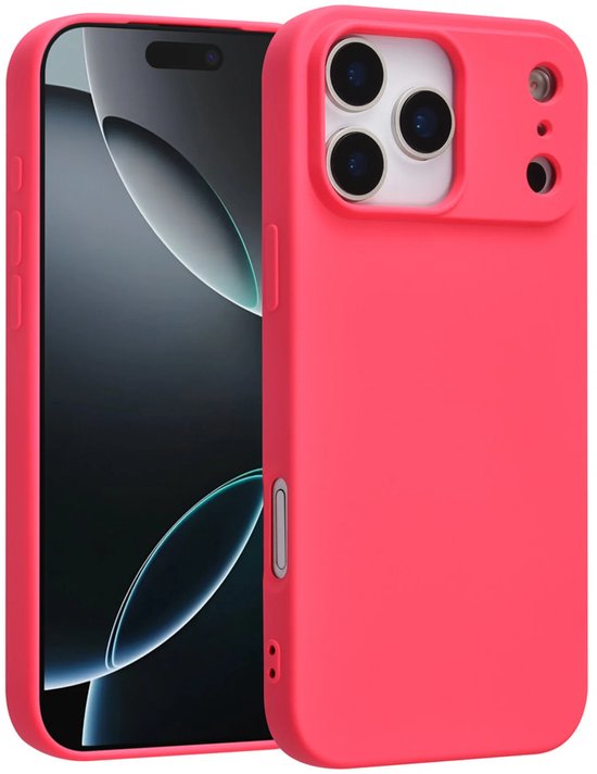 iPhone 17 Pro Max Hoesjes – Liquid Siliconen Backcover – Soft Touch – Schokbestendig – Felroze