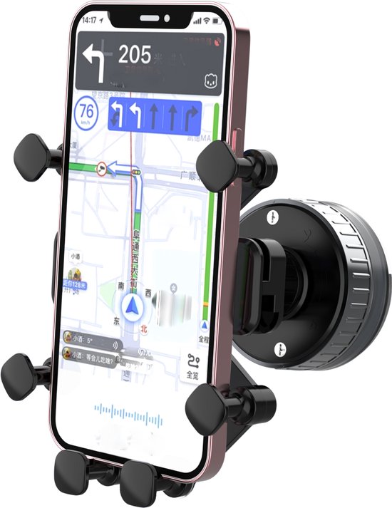 Telefoonhouder auto – Vacuüm zuignap – Voor dashboard & scherm – 360° draaibaar – Zwart-Ilumina Benelux