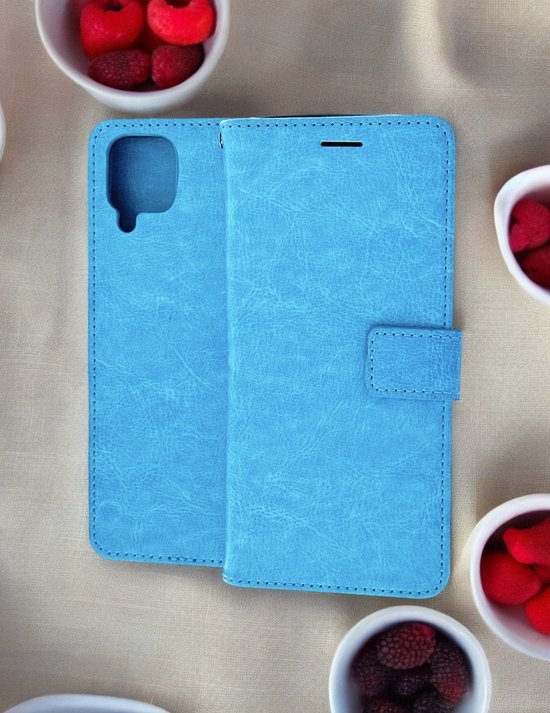 Samsung Galaxy A12 Hoesjes – Portemonnee Hoes – Pasjeshouder – Magneetsluiting – Turquoise-Ilumina Benelux