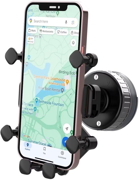 Telefoonhouder auto – Vacuüm zuignap – Voor dashboard & scherm – 360° draaibaar – Zwart-Ilumina Benelux