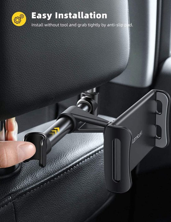 Tablethouder auto – Hoofdsteunhouder – Geschikt voor smartphone & tablet 4,7-10,5 inch – Verstelbaar – Rood-Tablethouder-Ilumina Benelux