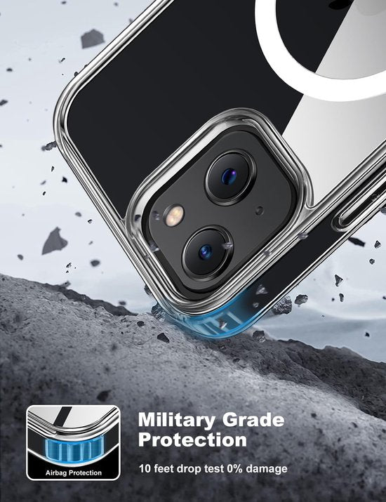 iPhone 13 Hoesjes – Transparante MagSafe Backcover – Schokabsorberende Hoeken – Doorzichtig-Ilumina Benelux