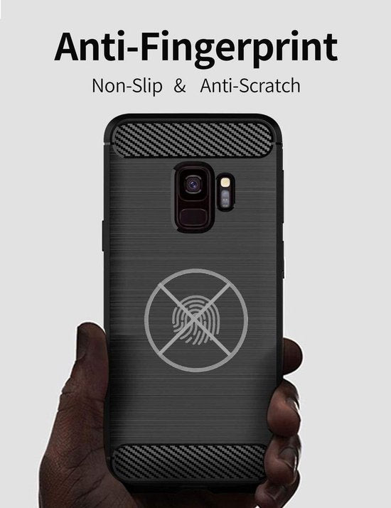 Samsung Galaxy S9 Hoesjes – Brushed Backcover – Slank Design – Zwart-Ilumina Benelux