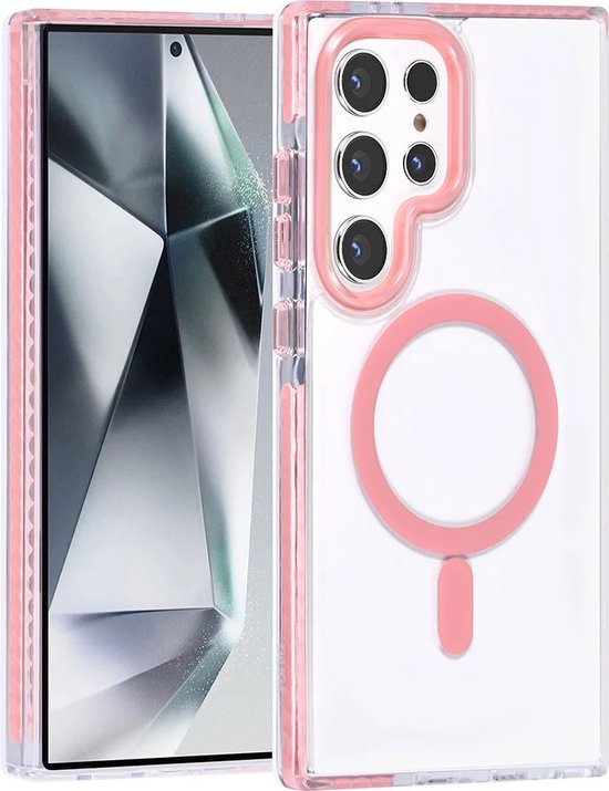 Samsung Galaxy S24 Ultra Hoesjes – Backcover Met Koord – Schokbestendig – Roze-Ilumina Benelux