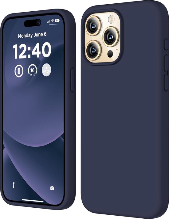 iPhone 13 Pro Max Hoesjes – Liquid Siliconen Backcover – Flexibel TPU – Schokbestendig – Blauw-Ilumina Benelux
