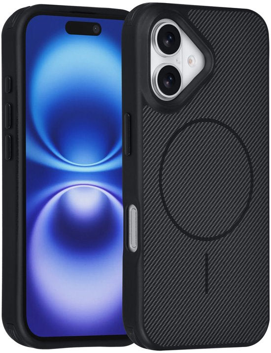 iPhone 17 Hoesjes – Carbon Fiber Backcover – Schokbestendig – Zwart-Ilumina Benelux
