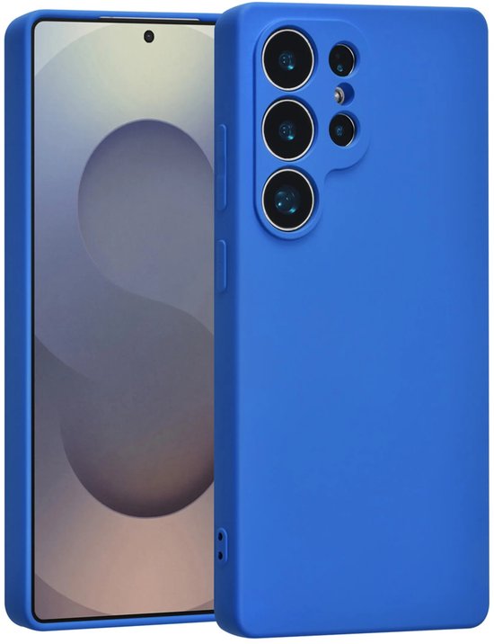 Samsung Galaxy S24 Ultra Hoesjes – Liquid Siliconen Backcover – Schokbestendig – Soft Touch – Diepblauw-Ilumina Benelux