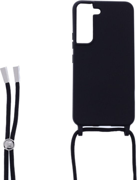 Samsung Galaxy S22+ Hoesjes – Siliconen Backcover met Ketting – TPU – Zwart-Ilumina Benelux