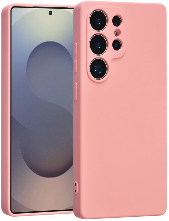 Samsung Galaxy S25 Ultra Hoesjes – Liquid Siliconen Backcover – Schokbestendig – Soft Touch – Zalmroze-Ilumina Benelux