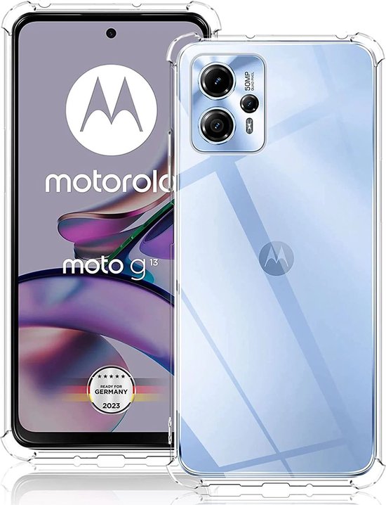 Motorola Moto G13/G23/G53 Hoesjes – Siliconen Backcover – Schokbestendig Anti-Shock – Transparant – 2x Screenprotector