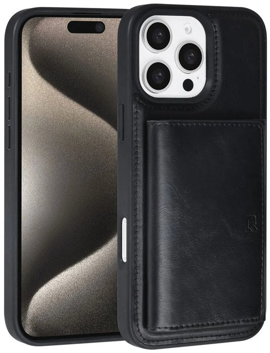 iPhone 16 Pro Max Hoesjes – Backcover – Afneembare Pasjeshouder – Zwart-Ilumina Benelux
