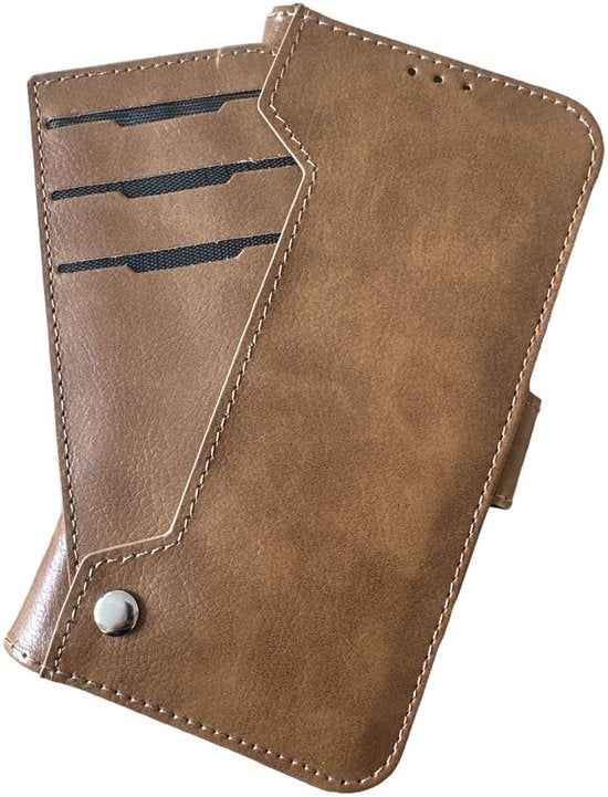 Multi Storage Wallet Hoesje Geschikt voor Samsung Galaxy S25 - met 9 Pasjesvakken - Bruin