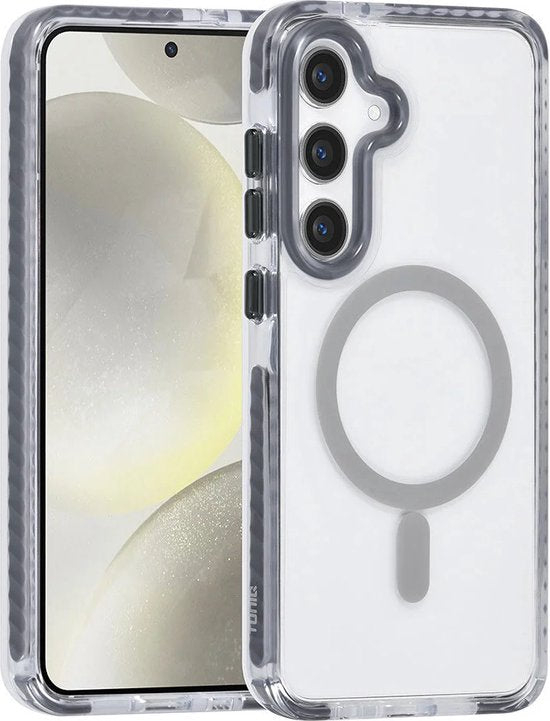 Hoes Geschikt voor: Samsung Galaxy S24 Hoesje Cover Met Koord - Grijs