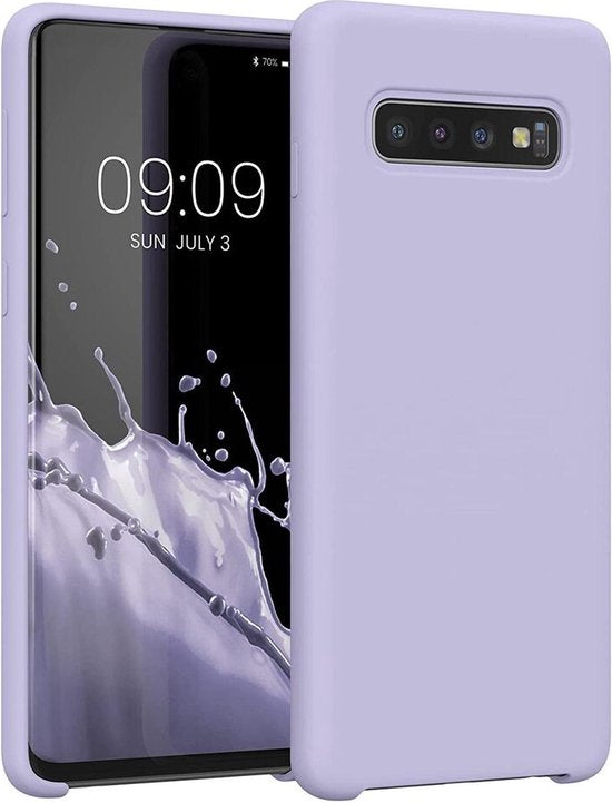 Liquid Silicone hoesje Geschikt voor: Samsung Galaxy S10 Soft Touch Flexible - Paars