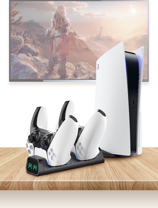 Oplaadstation – Geschikt voor PS5 DualSense – Dock voor 2 Controllers – USB-C Oplader met LED Indicator-Oplaadstation controllers-Ilumina Benelux