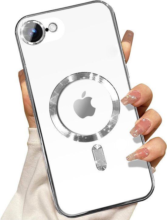 iPhone 16e Hoesjes – MagSafe Compatible Backcover – Ingebouwde Camerabescherming – Zilver-Ilumina Benelux