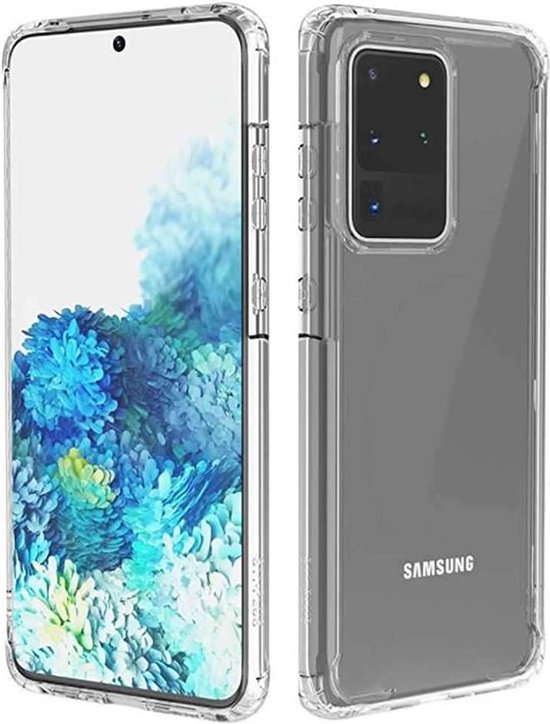Samsung Galaxy S20 Hoesjes – Anti-Shock Siliconen Backcover – Schokbestendig – 2 Pack Screenprotector Gehard Glas – Transparant-Ilumina Benelux