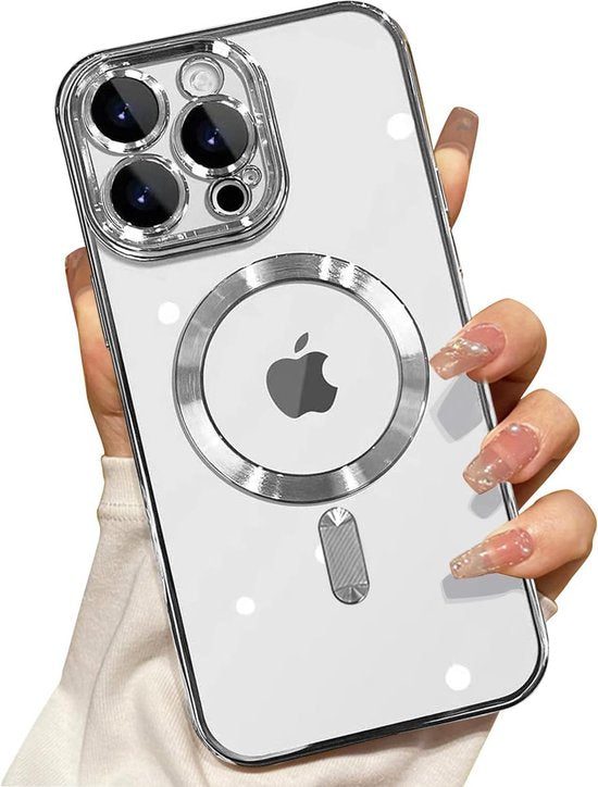 iPhone 16 Plus Hoesjes – Backcover – Camera Lens Protector – MagSafe Compatibel – Zilver-Ilumina Benelux