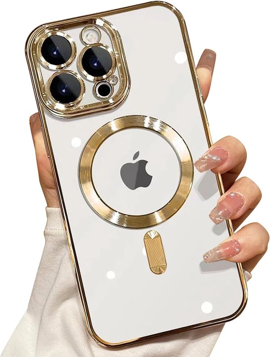 iPhone 16 Pro Hoesjes – Backcover – Camera Lens Protector – MagSafe Compatibel – Goud-Ilumina Benelux