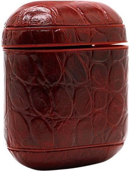 AirPods Hoesje – Snake Print – Hard Case Cover Geschikt voor Apple AirPods 1 & 2 – Slank & Duurzaam – Inclusief Karabijnhaak – Volledige Bescherming – Lichtgewicht – Bruin