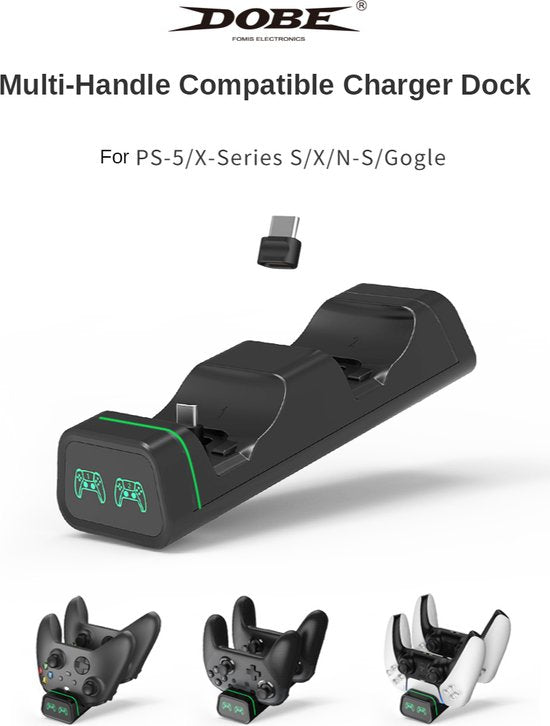 Oplaadstation – Geschikt voor PS5 DualSense – Dock voor 2 Controllers – USB-C Oplader met LED Indicator-Oplaadstation controllers-Ilumina Benelux
