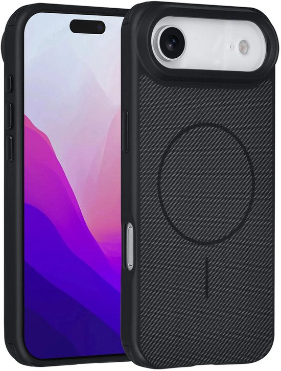 iPhone Air Hoesjes – Carbon Fiber Backcover – Schokbestendig – Zwart-Ilumina Benelux