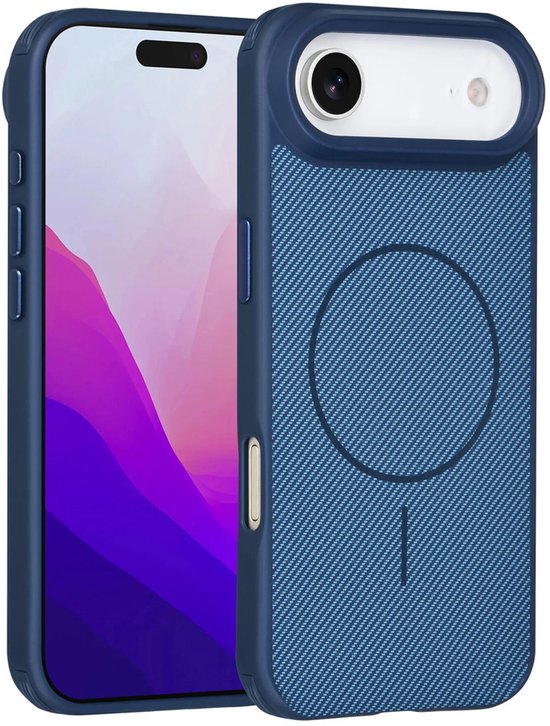 iPhone Air Hoesjes – Carbon Fiber Backcover – Schokbestendig – Blauw-Ilumina Benelux