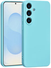 Samsung Galaxy S25 Hoesjes – Liquid Siliconen Backcover – Schokbestendig – Soft Touch – Koraalblauw