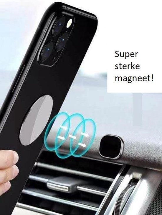 Telefoonhouder – Magnetisch Vierkant – Stevig Universeel – Compact – Grijs-Ilumina Benelux