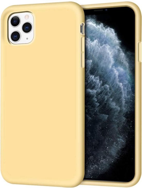iPhone 12 Pro Max Hoesjes – Siliconen Backcover – Liquid Soft Touch – Schokbestendig – Geel-Ilumina Benelux