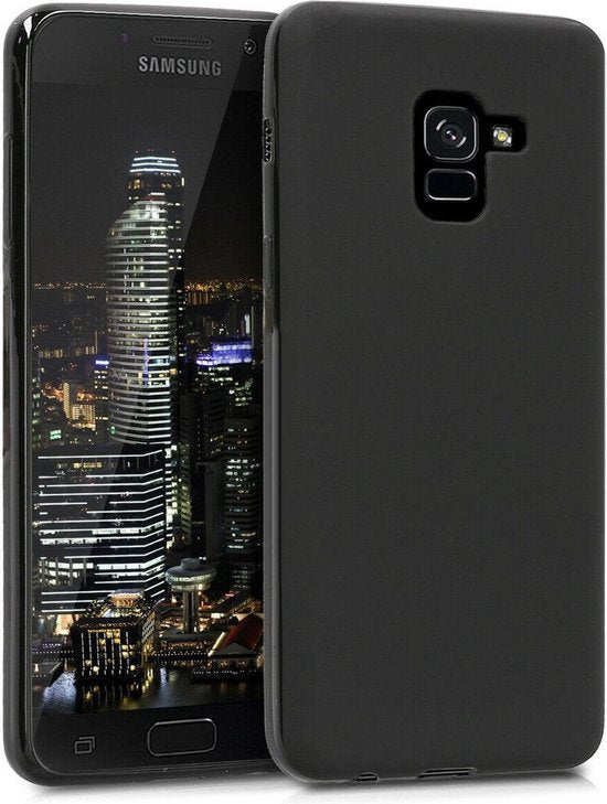 Samsung Galaxy A8 2018 Hoesjes – Siliconen Backcover – Softcase – Zwart-Ilumina Benelux
