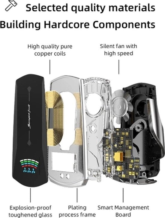 Telefoonhouder auto – Draadloze autolader ventilatierooster – Snelladen – Geschikt voor iPhone & Samsung 4,5-6,5 inch – Zilver-Telefoonhouders-Ilumina Benelux