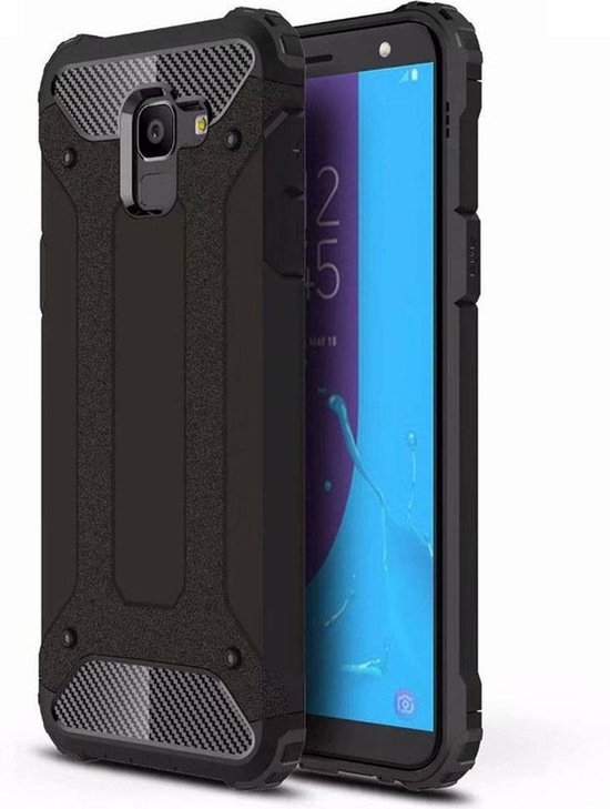 Samsung Galaxy J6 Plus Hoesjes – Armor Hybrid Backcover – Schokbestendig – Zwart-Ilumina Benelux