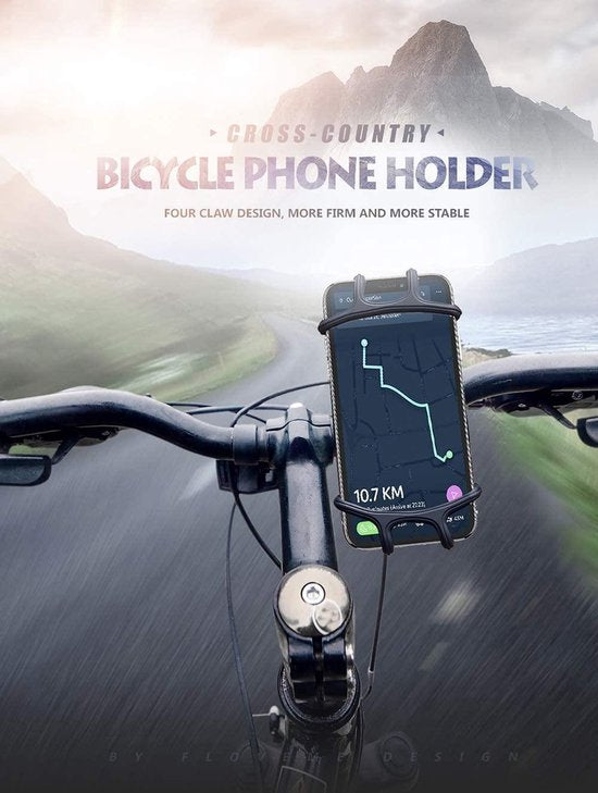 Telefoonhouder fiets – Universele stuurhouder MTB & motor – 360° draaibaar – Voor 4-6 inch smartphones – Zwart-Ilumina Benelux