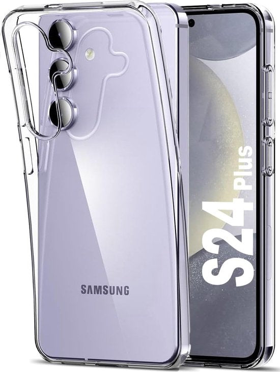 Samsung Galaxy S24 Plus Hoesjes – Transparante Siliconen Backcover – Inclusief 2x Screenprotector Gehard Glas – Anti-kras-Ilumina Benelux