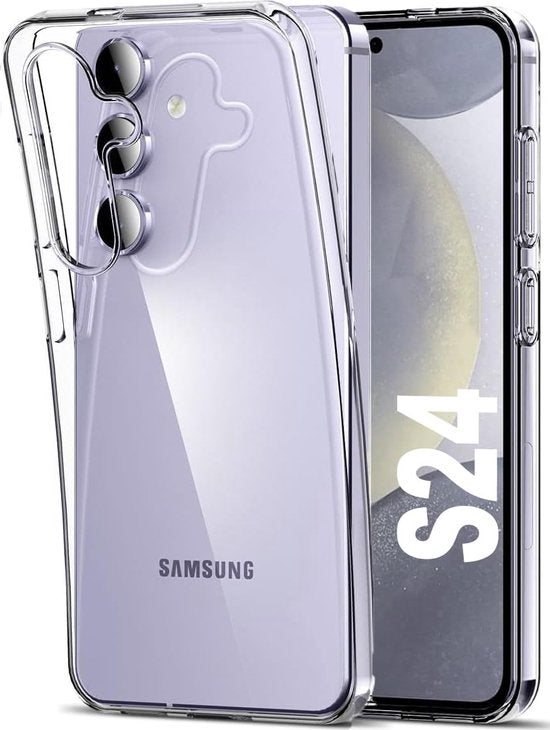 Samsung Galaxy S24 Hoesjes – Soft Silicone Backcover – Transparant – Inclusief 1x Screenprotector – Anti-kras-Ilumina Benelux