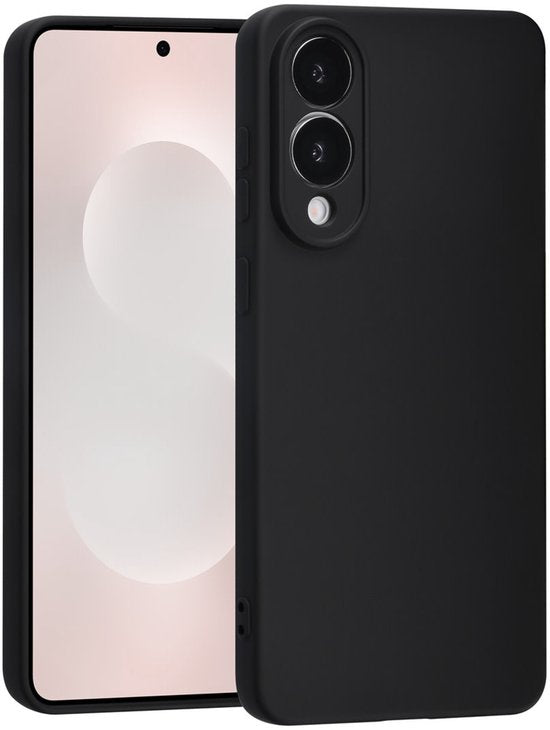Shockproof Backcover - Liquid Silicone Soft Hoesje - Geschikt voor: Samsung Galaxy S25 Edge - Zwart