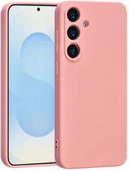 Samsung Galaxy S25 Hoesjes – Liquid Siliconen Backcover – Schokbestendig – Soft Touch – Zalmroze