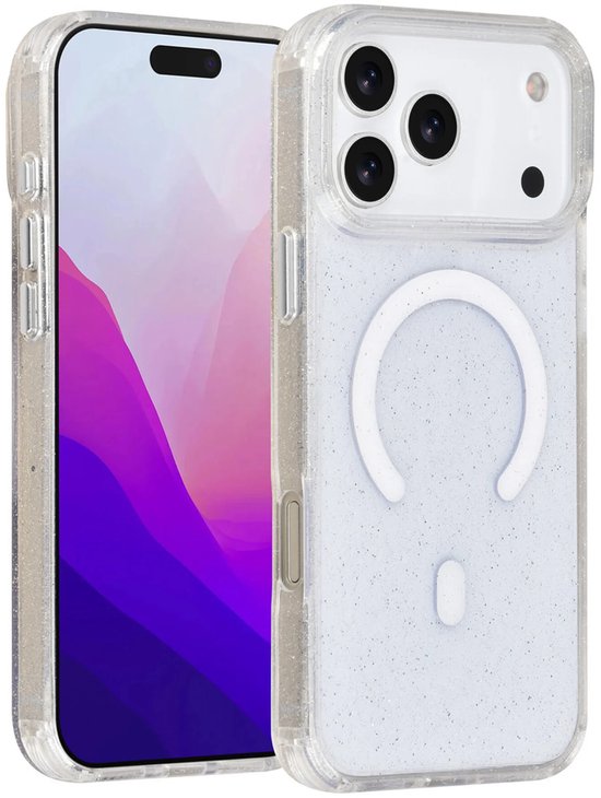 iPhone 17 Pro Hoesjes – MagSafe Compatibel – Glitter Design – Krasbestendig – Transparant-Ilumina Benelux