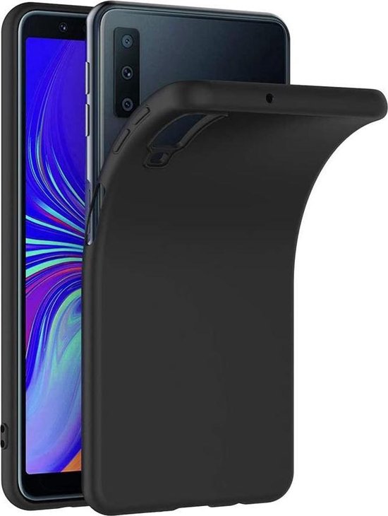 Samsung Galaxy A7 2018 Hoesjes – Siliconen Backcover – Soft Silicone – Zwart-Ilumina Benelux