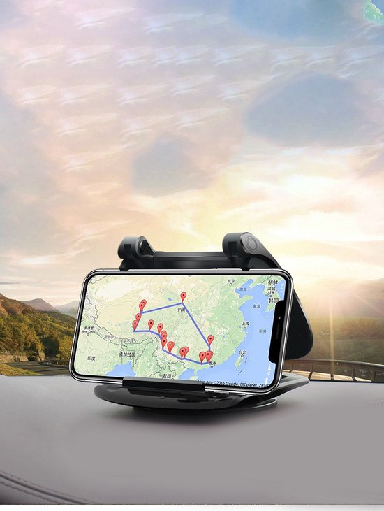 Telefoonhouder auto – Dashboard anti-slip sticky pad – Plakfunctie – Smartphone & muntenhouder – Zwart-Ilumina Benelux
