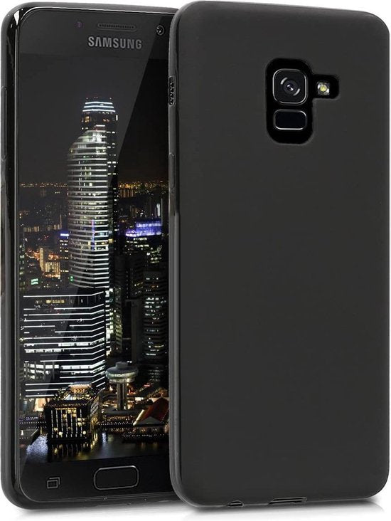 Samsung Galaxy A8 2018 Hoesjes – Siliconen Backcover – Flexibel – Schokbestendig – Zwart-Ilumina Benelux