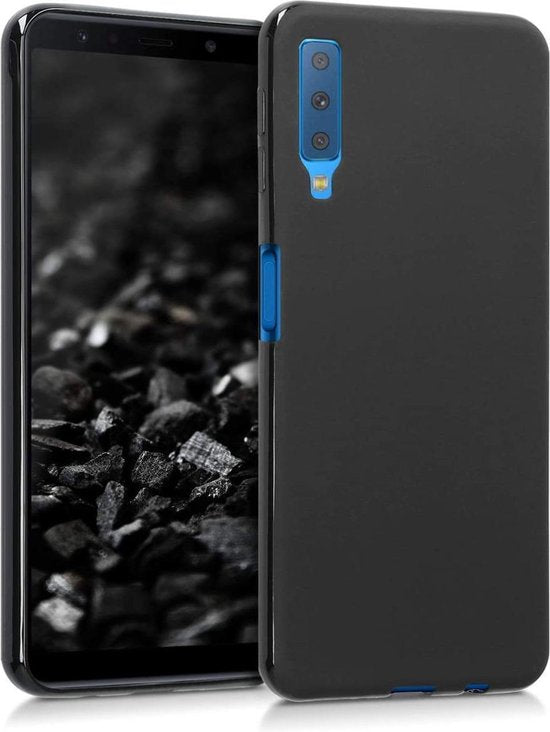 Samsung Galaxy A7 2018 Hoesjes – Siliconen Backcover – Flexibel – Schokbestendig – Zwart-Ilumina Benelux