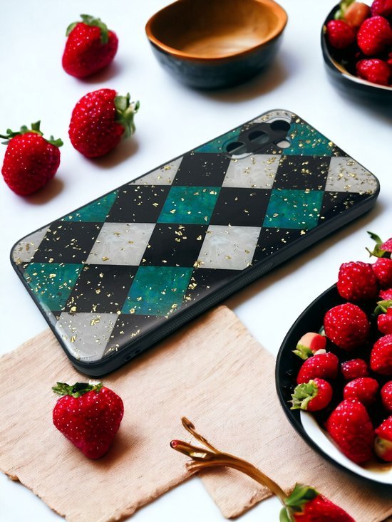 Samsung Galaxy A54 5G Hoesjes – Siliconen Backcover – Marmer Print – Schokbestendig – Groen-Ilumina Benelux