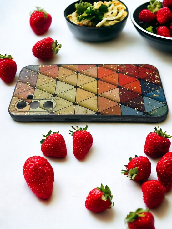 Samsung Galaxy A54 5G Hoesjes – Siliconen Backcover – Marmer Triangle Print – Schokbestendig-Ilumina Benelux