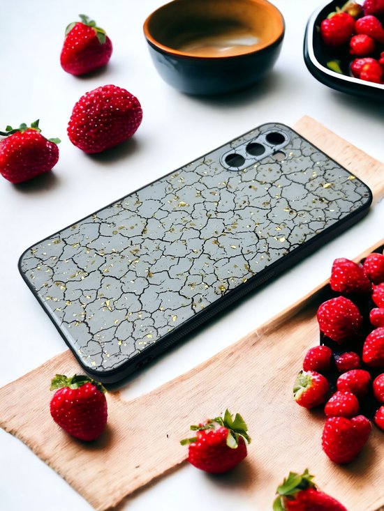 Samsung Galaxy A54 5G Hoesjes – Siliconen Backcover – Print Design – Gebroken Wit-Ilumina Benelux