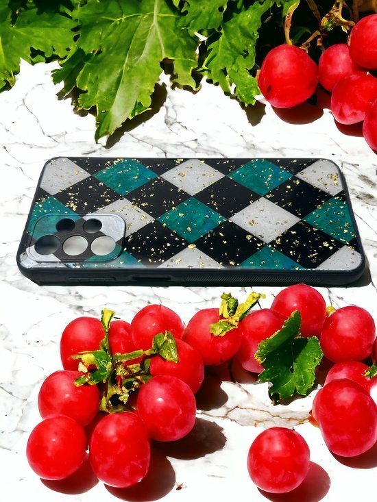 Samsung Galaxy A32 5G Hoesjes – Siliconen Backcover – Marmer Print – Groen-Ilumina Benelux