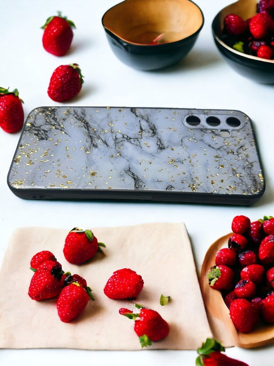 Samsung Galaxy A54 5G Hoesjes – Siliconen Backcover – Marmer Print – Wit-Ilumina Benelux