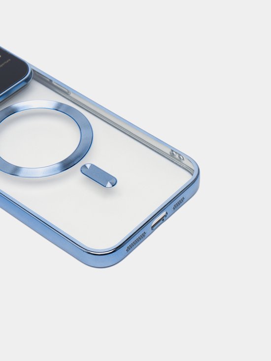 iPhone 12 Pro Max Hoesjes – Magnetische Backcover – MagSafe – Camera Lens Protector – Blauw-Ilumina Benelux