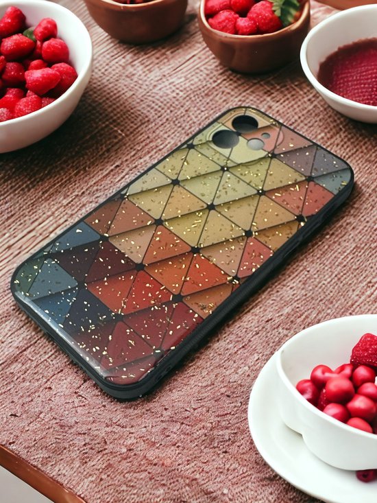 iPhone 11 Pro Hoesjes – Siliconen Backcover – Marmer Triangle Print – Schokbestendig-Ilumina Benelux